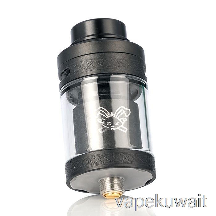 Hellvape Dead Rabbit V2 25mm RTA أسود مطفي (شعار أبيض) فيب الكويت